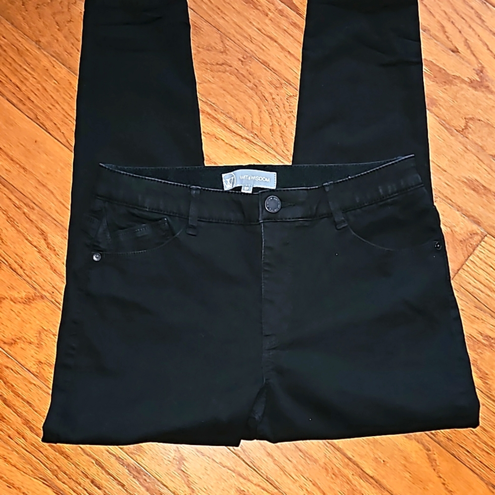 WIT & WISDOM BLACK SKINNY JEANS sz 8 Petite